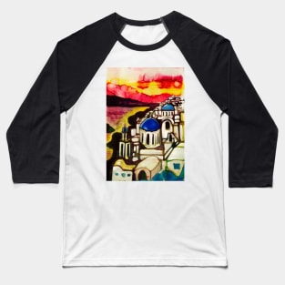 Santorini Baseball T-Shirt